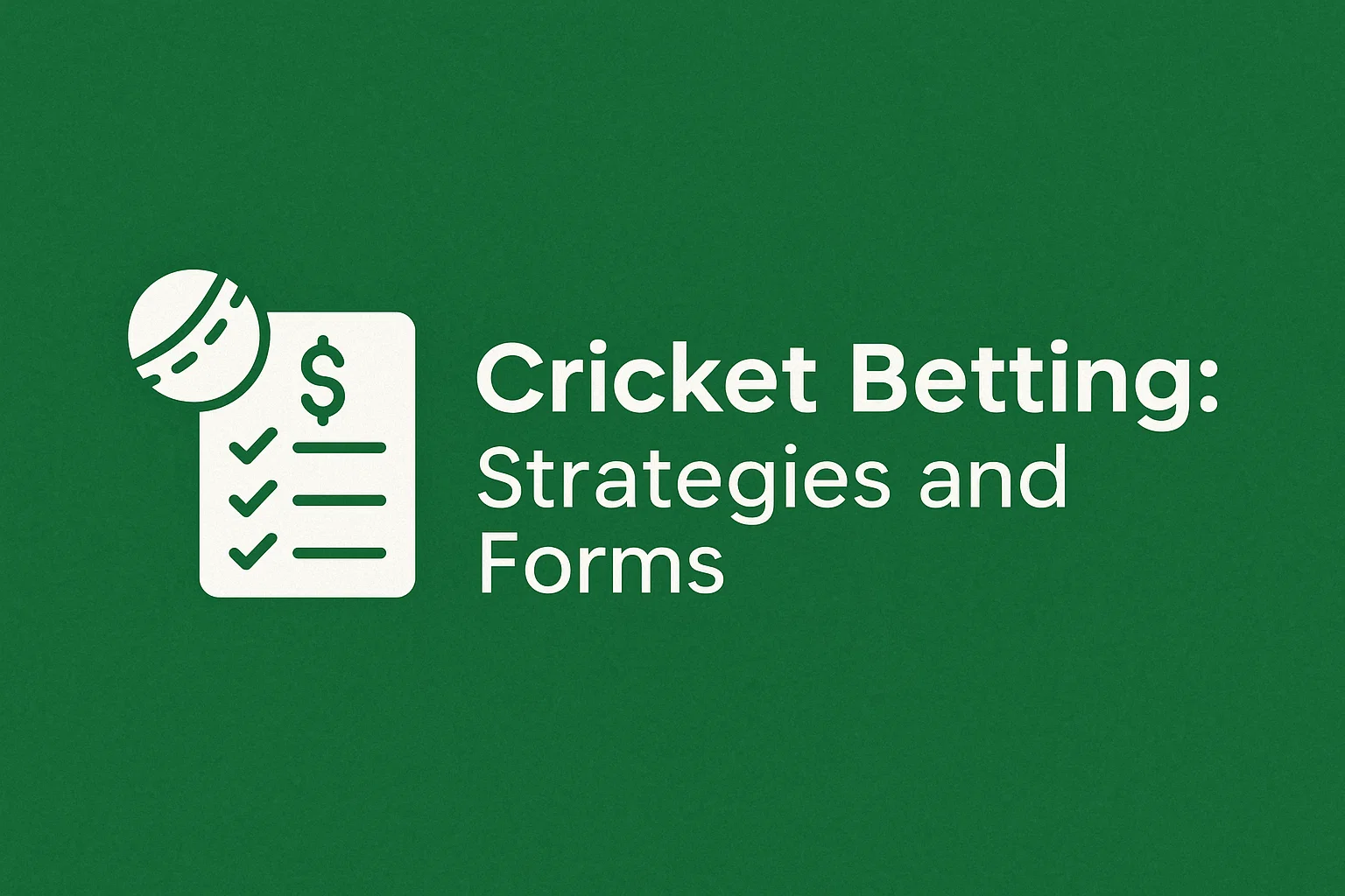 Cricket Betting: Strategies and Forms
