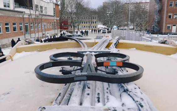 volvo A Drone, Garbage Truck and Robot Work in Sync to Collect Trash Bins