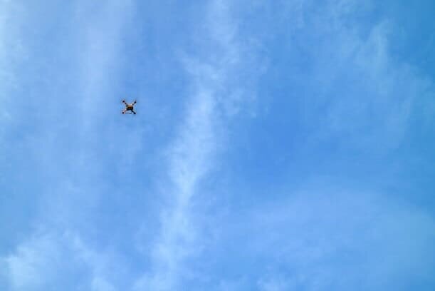 drone blue sky