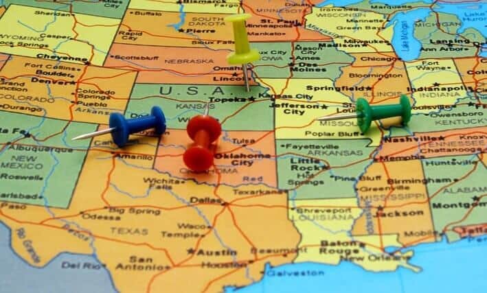 map usa pushpins america